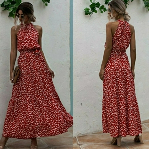 K & K HALTER MAXI DRESS - Picture 2 of 2